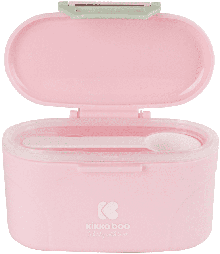KikkaBoo Zásobník na sušené mléko s odměrkou 130 g Pink